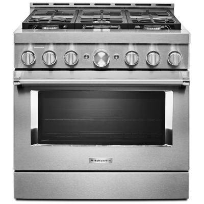 Kitchenaid KFGC506JSS 36" Commercial Style Gas Range With 6 Burners Stainless Steel Color