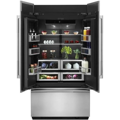 Jenn Air JF42NXFXDE 42" Built In Panel Ready French Door Fridge With 24.2 Cu. Ft. Capacity