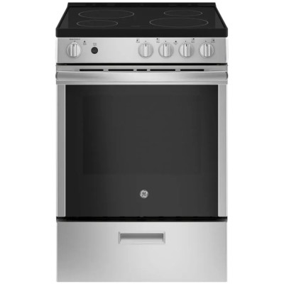 GE JCAS640RMSS 24" 4 Burner Electric Range With 2.9 Cu. Ft. Capacity Stainless Steel Color