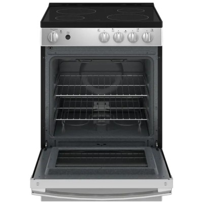 GE JCAS640RMSS 24" 4 Burner Electric Range With 2.9 Cu. Ft. Capacity Stainless Steel Color