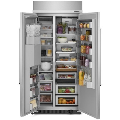 Kitchenaid KBSD706MPS 36" Built-In Side by Side Fridge With 20.8 Cu. Ft. Capacity Stainless Steel Color