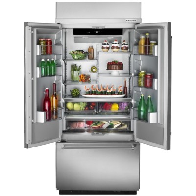 Kitchenaid KBFN506ESS 36" Built In French Door Refrigerator With Platinum Interior Stainless Steel Color