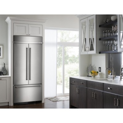 Kitchenaid KBFN506ESS 36" Built In French Door Refrigerator With Platinum Interior Stainless Steel Color