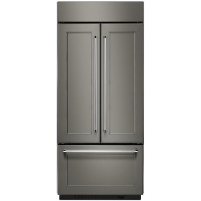 Kitchenaid KBFN506EPA 36" Built In French Door Fridge With Platinum Interior Panel Ready