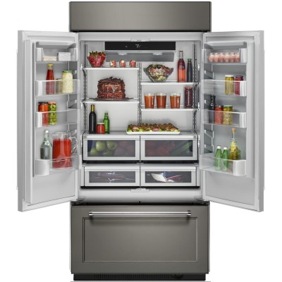 Kitchenaid KBFN502EPA 42" Built In French Door Fridge With Platinum Interior Panel Ready