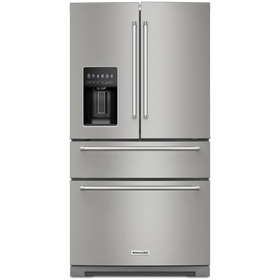 Kitchenaid KRMF536RPS 36" Multi-Door French Door Fridge With Platinum Interior Fingerprint Resistant Stainless Steel Color