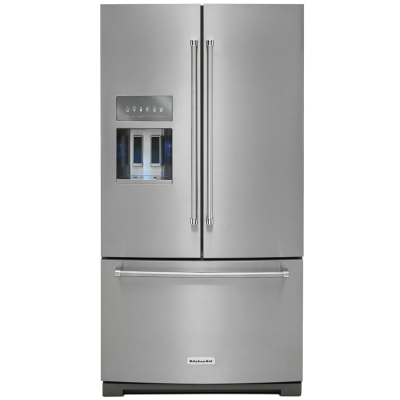 KitchenAid KRFF507HPS 36" French Door Refrigerator, Thru Door Ice Dispenser, Energy Efficient, 26.8 Capacity