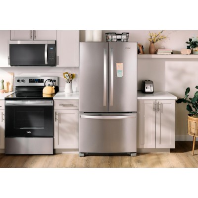 Whirlpool WRFC2036RZ 36" Counter Depth French Door Fridge With 20 Cu. Ft. Capacity Fingerprint Resistant Stainless Steel Color