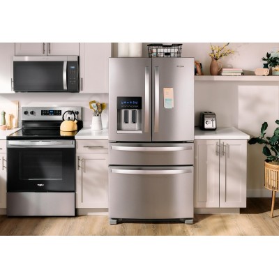 Whirlpool WRMF3636RZ 36" 4 Door French Door Refrigerator With 24.5 Cu. Ft. Capacity Fingerprint Resistant Stainless Steel Color