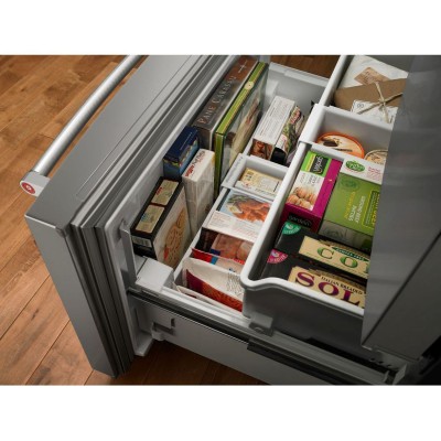 KitchenAid KRFF507HPS 36" French Door Refrigerator, Thru Door Ice Dispenser, Energy Efficient, 26.8 Capacity