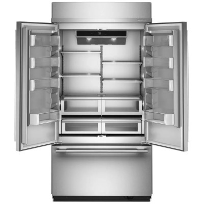KitchenAid KBFN542SPS 42" French Door Built In Fridge With 24.2 Cu. Ft. Capacity Print Shield Stainless Steel Color