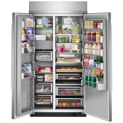 KitchenAid KBSN742SPS 42" Side by Side Built In Fridge With 25.5 Cu. Ft. Capacity Print Shield Stainless Steel Color
