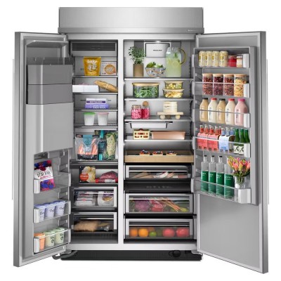 Kitchenaid KBSD748SPS 48" Side by Side Built In Fridge With 29.4 Cu. Ft. Capacity Print Shield Stainless Steel Color