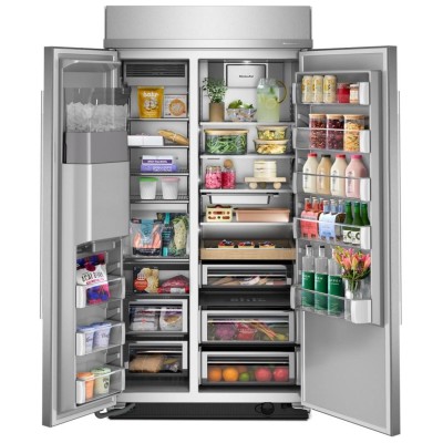 KitchenAid KBSD742SPS 42" Side by Side Built In Fridge With 25.1 Cu. Ft. Capacity Print Shield Stainless Steel Color