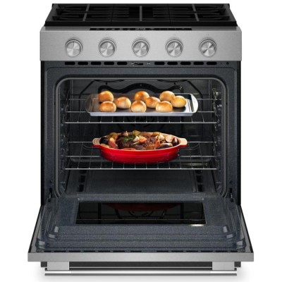 KitchenAid KSGS330SPS 30" Air Fry Gas Range With 5.0 Cu. Ft. Capacity & Self Clean Print Shield Stainless Steel Color
