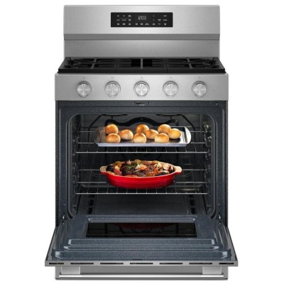KitchenAid KFGS330TPS 30" Free Standing Gas Range With Air Fry & 5.0 Cu. Ft. Capacity Print Shield Stainless Steel Color