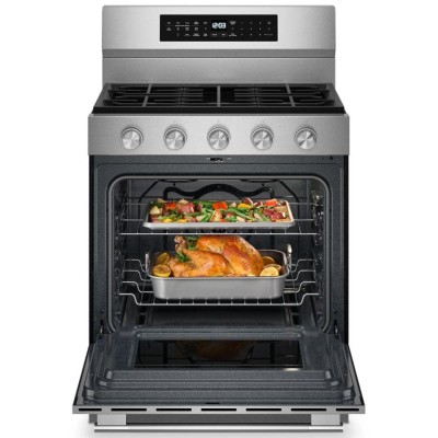 KitchenAid KFGS530SPS 30" 5 Burner Gas Range With Air Fry & 5 Cu. Ft. Capacity Print Shield Stainless Steel Color