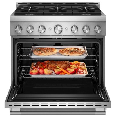 KitchenAid KFGS936SSS 36" 6 Burner Commercial Style Gas Range With 5.1 Cu. Ft. Capacity Stainless Steel Color