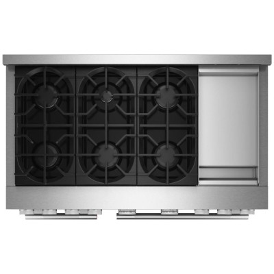 KitchenAid KFGD948SSS 48" 6 Burner Commercial Style Gas Range With 6.3 Cu. Ft. Capacity Stainless Steel Color