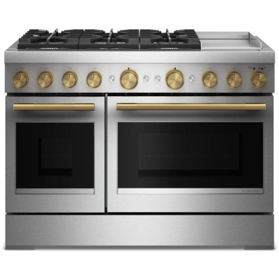 KitchenAid KFDD948SSS 48" 6 Burner Commercial Style Dual Fuel Range With Air Fry Stainless Steel Color