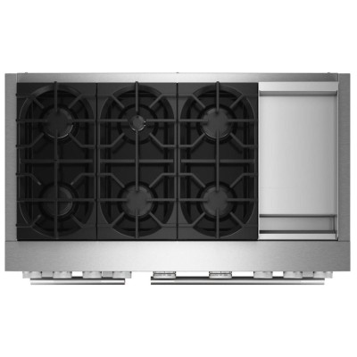 KitchenAid KFDD948SSS 48" 6 Burner Commercial Style Dual Fuel Range With Air Fry Stainless Steel Color