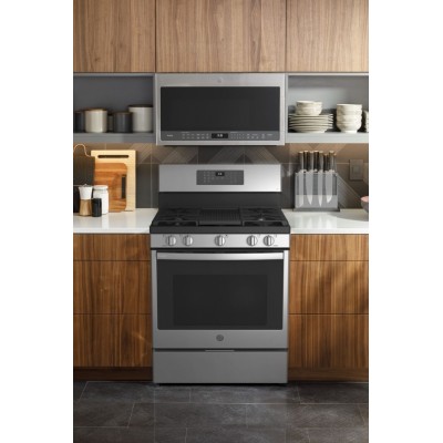 GE Profile PC2B935YPFS 30" Free Standing Dual Fuel Range Self Clean & Air Fry