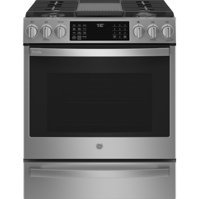 GE PCGS930YPFS 30" Slide In Gas Range Self Clean Convection Wifi Enabled