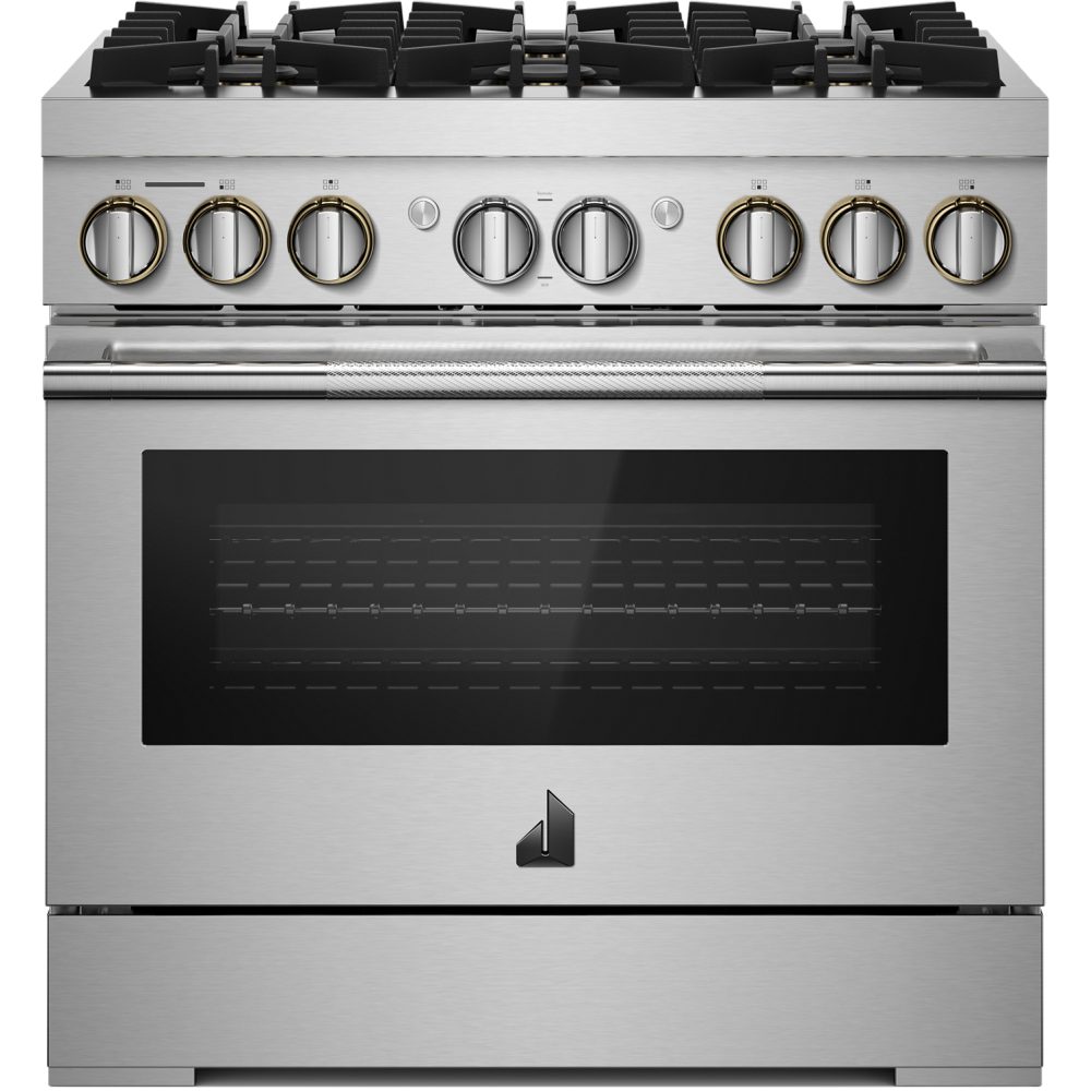 Jenn Air Rise JDRP436HL 36 Free Standing Dual Fuel Range With Self Clean Convection 5 1 Cu Ft