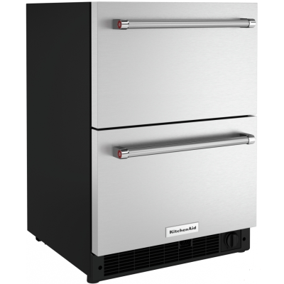 Kitchenaid KUDF204KSB 24"Stainless Steel Undercounter Double-Drawer Refrigerator/Freezer