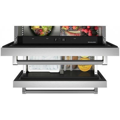 Kitchenaid KUDF204KSB 24"Stainless Steel Undercounter Double-Drawer Refrigerator/Freezer