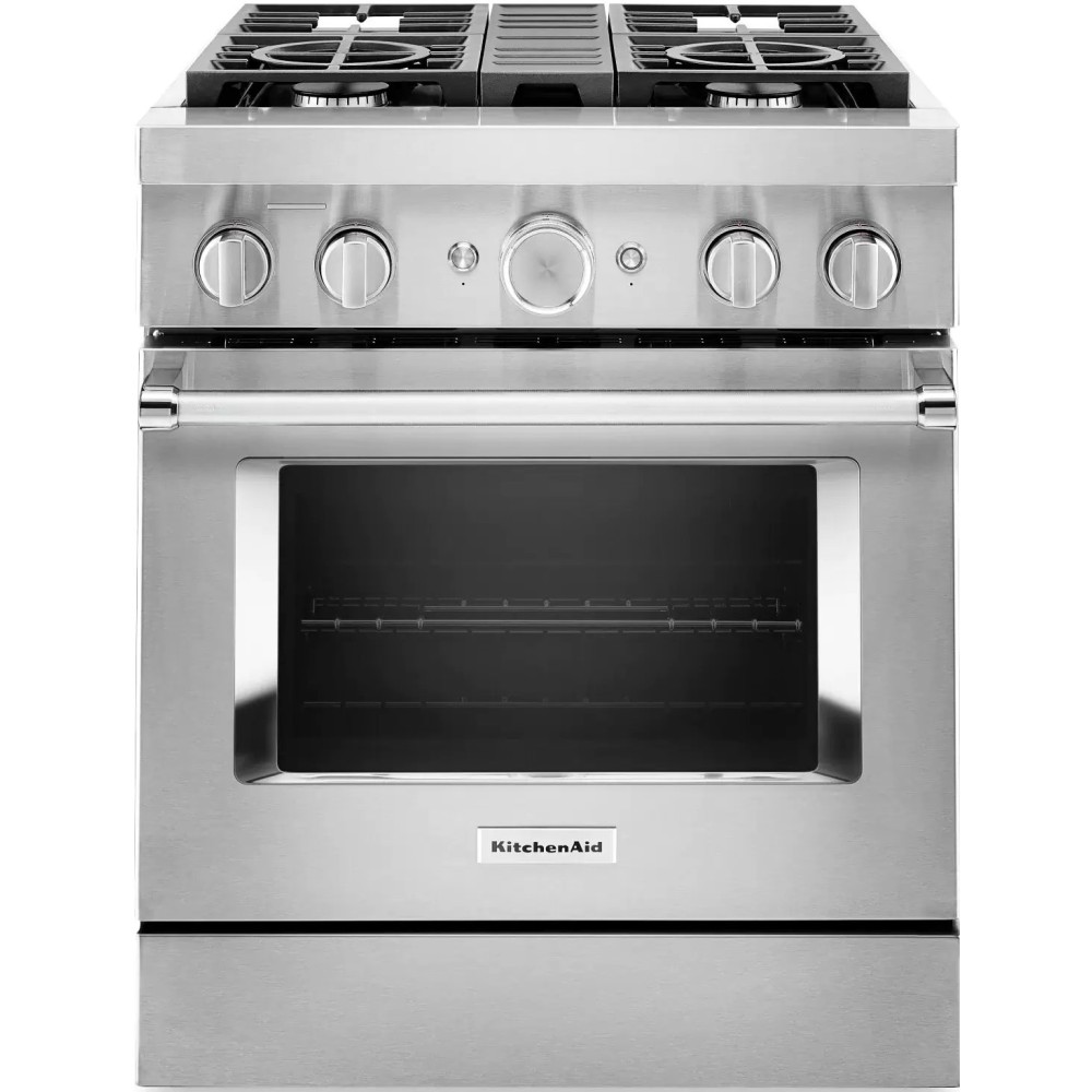 KitchenAid KFGC500JSS 30" Smart CommercialStyle Gas Range with 4 Burners