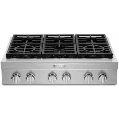 copy of KitchenAid KCGC506JSS 36" Gas Rangetop With 6 Burners Stainless Steel color