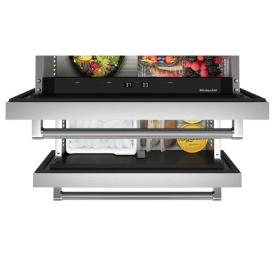 Kitchenaid KUDF204KSB 24" Under Counter Double Drawer Refrigerator / Freezer