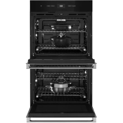 Jenn-Air JJW2830LM 30" Double Wall Oven With Convection & Self Clean Floating Glass Black & Stainless Steel Color