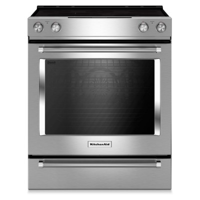 Kitchenaid YKSEB900ESS 30" Electric Convection Slide-In Range with Baking Drawer
