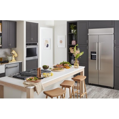 Kitchenaid KBSD706MPS 36" Built-In Side by Side Fridge With 20.8 Cu. Ft. Capacity Stainless Steel Color