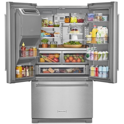 Kitchenaid KRFF577KPS 36" Standard Depth French Door Fridge With 26.8 Cu. Ft. Fingerprint Resistant Stainless Steel Color