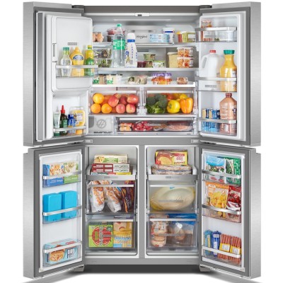 Whirlpool WRQC7836RZ 36" Counter Depth 4 Door Refrigerator With Water & Ice Maker Fingerprint Resistant Stainless Steel Color