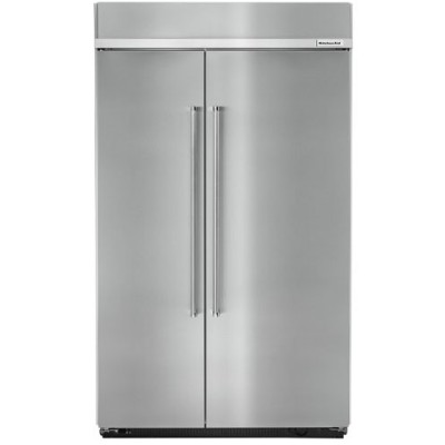 KitchenAid KBSN608ESS 48" Built In Side by Side Refrigerator, Freezer Located Ice Dispenser