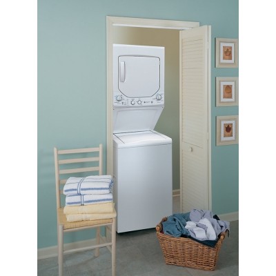 GE GUD27ESMMWW 27" Laundry Center 10.3 cu. ft. Capacity White Color