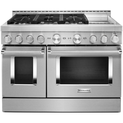 Kitchenaid KFGC558JSS 48" Slide In Gas Range Self Clean & Convection Wifi Enabled