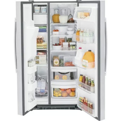 GE GSS23GYPFS 33" Side By Side Refrigerator With Water & Ice Dispenser 23 Cu. Ft. Stainless Steel