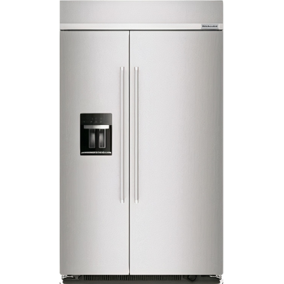 Kitchenaid KBSD708MPS 48" Built in Counter Depth Side By Side Refrigerator With Print Shield Stainless Steel
